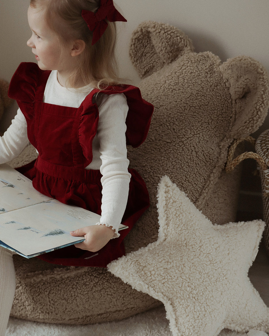 Cream White Star Cushion