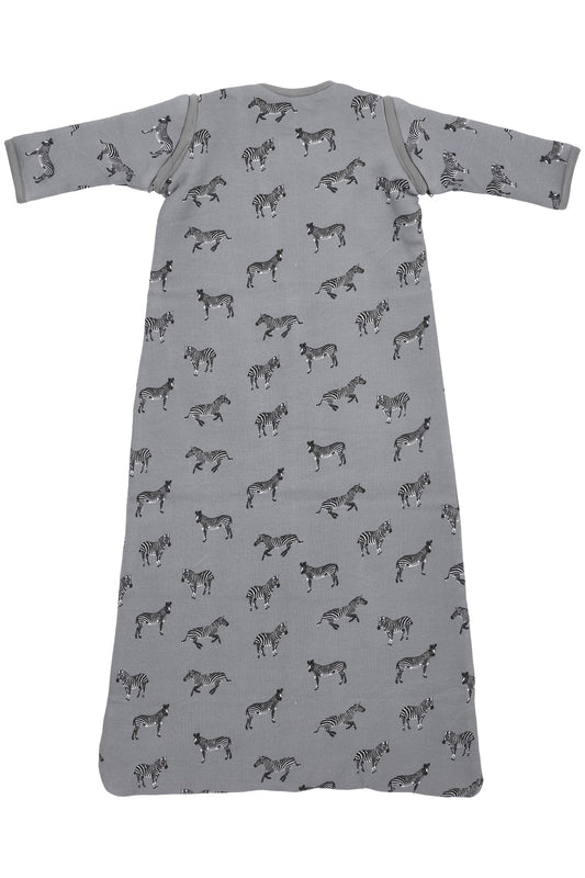 Babyschlafschack mit abnehmbaren Ärmeln ZEBRA GREY