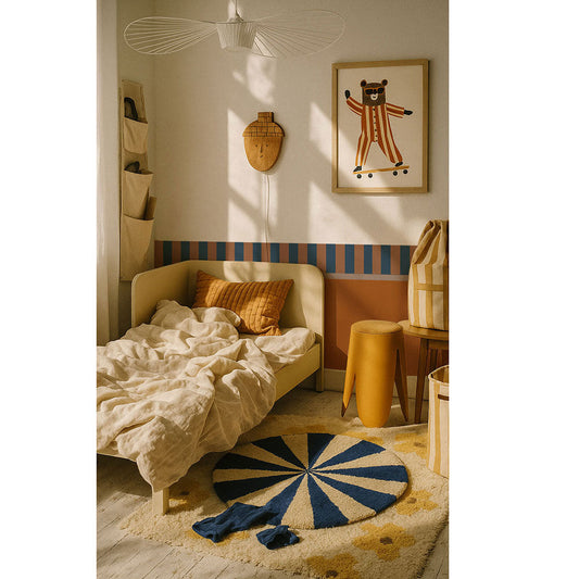 Bordüre im nostalgischen Stil in Marineblau und Braun