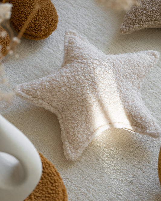 Cream White Star Cushion