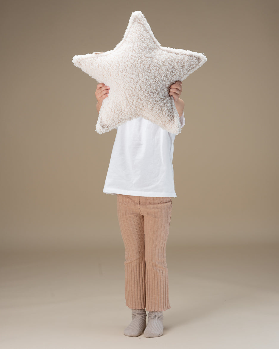 Cream White Star Cushion