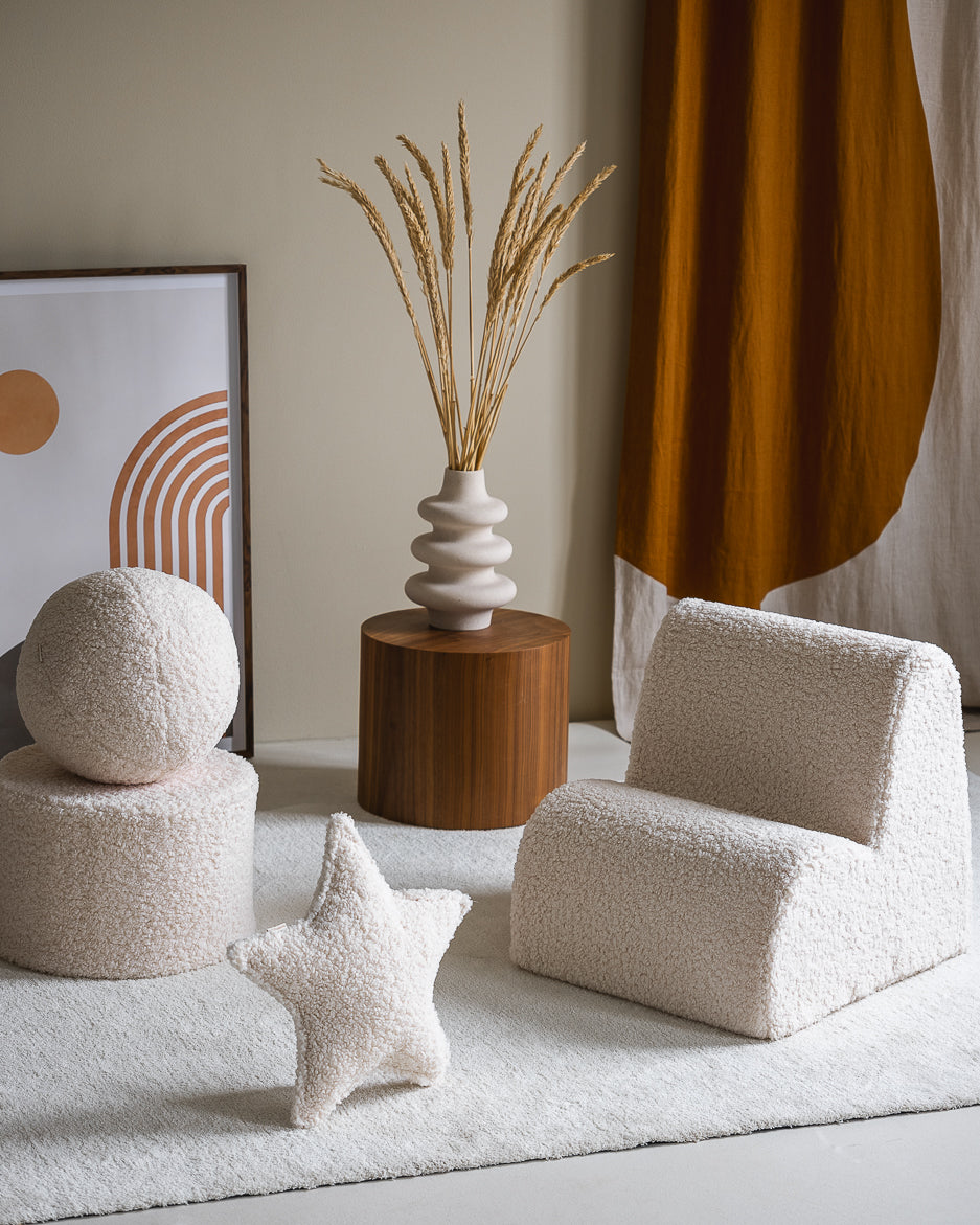 Cream White Star Cushion