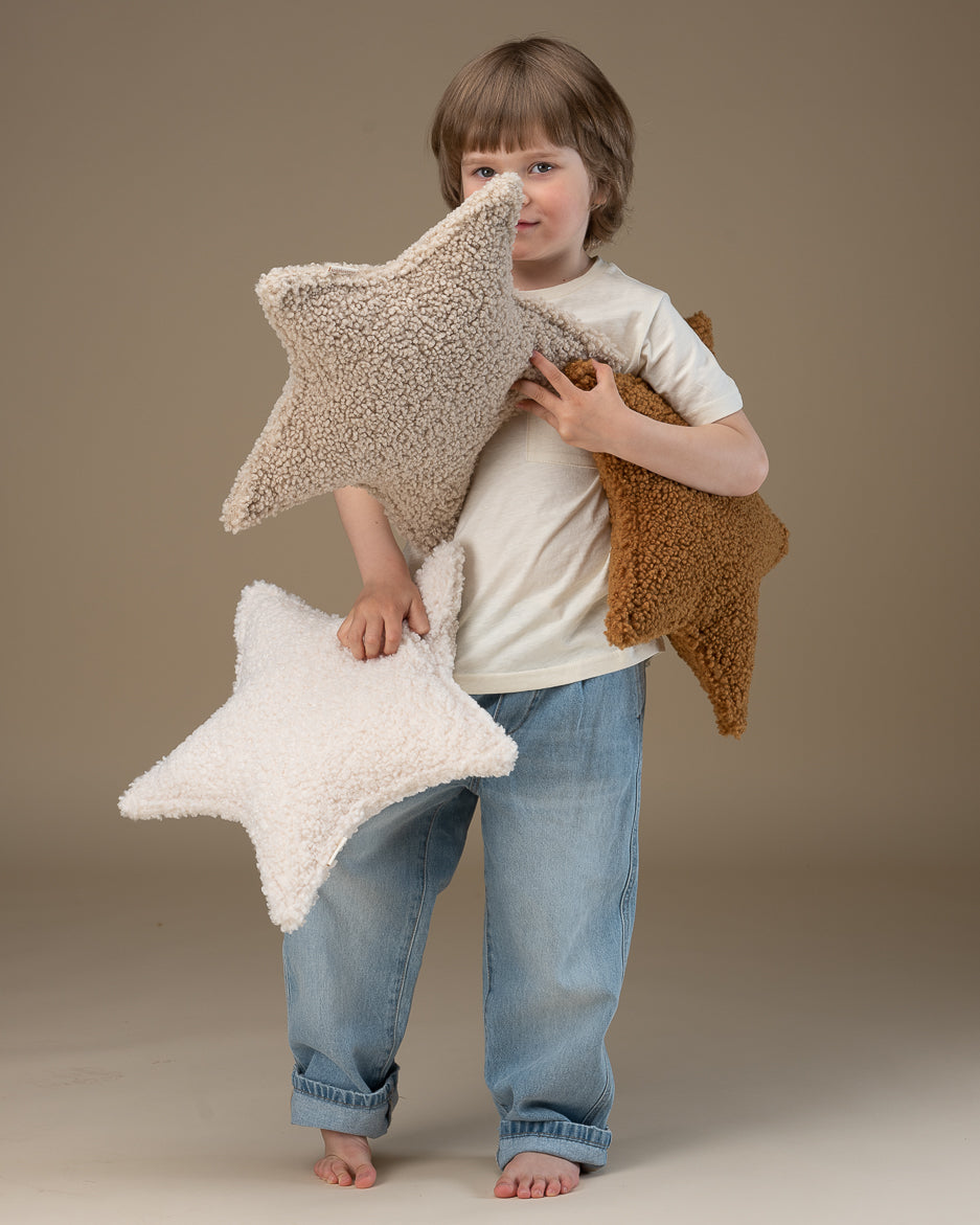 Cream White Star Cushion