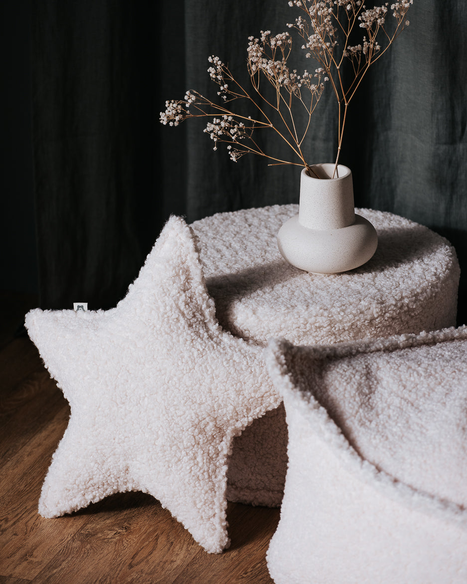 Cream White Star Cushion