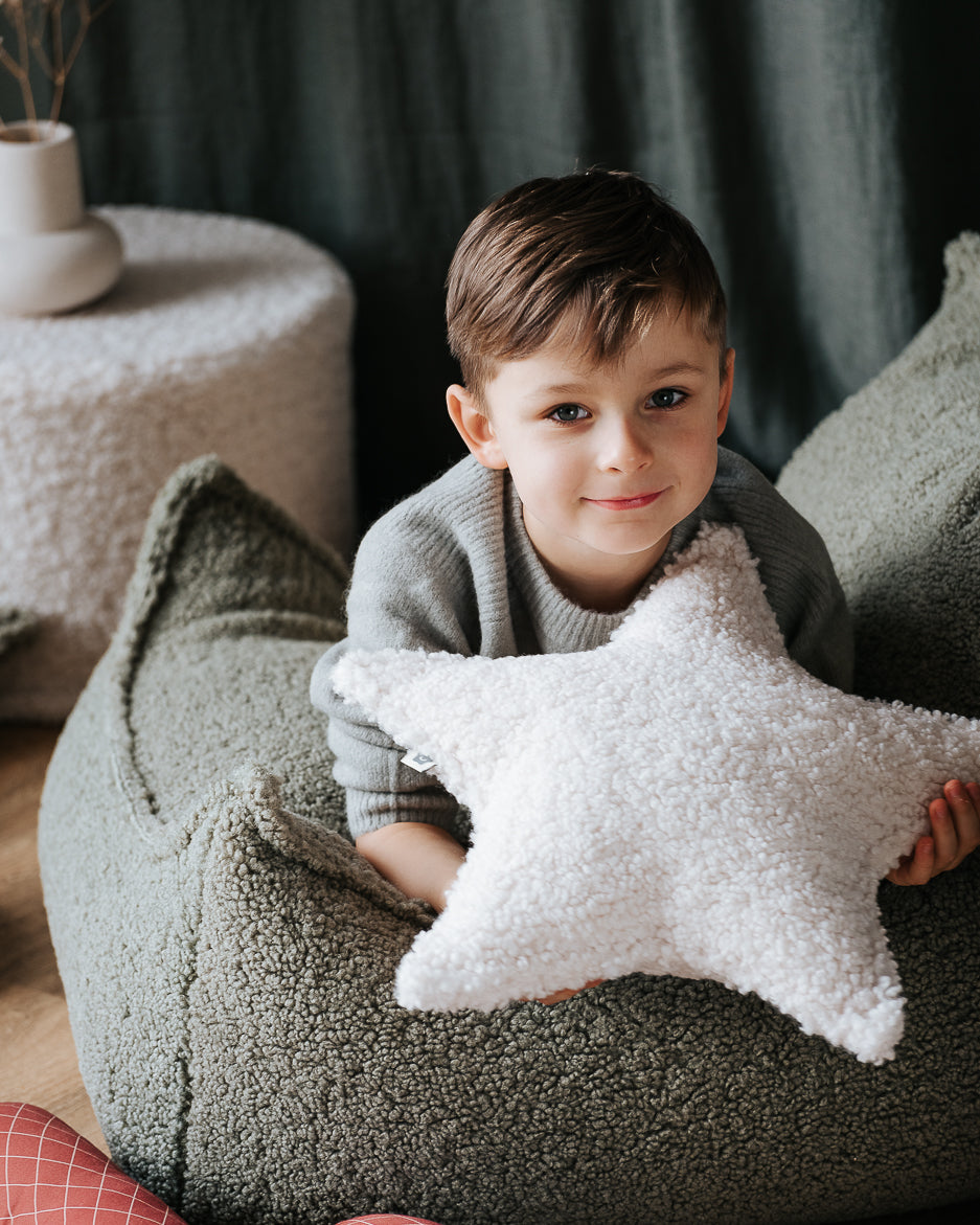 Cream White Star Cushion