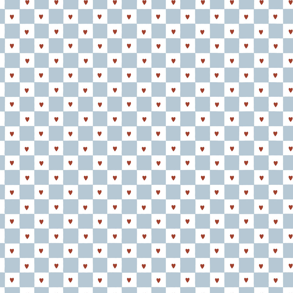 Französische Herzen mit Karomuster