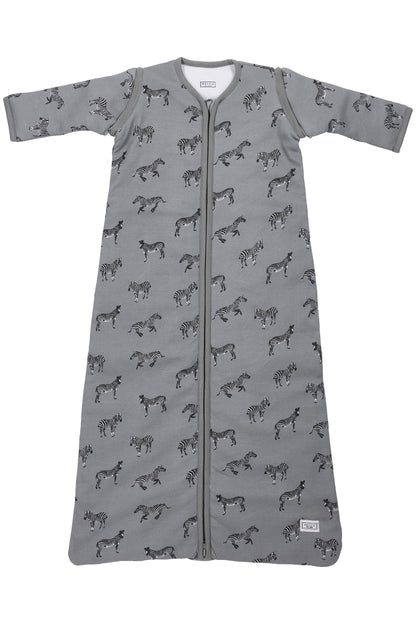 Babyschlafschack mit abnehmbaren Ärmeln ZEBRA GREY