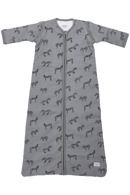 Babyschlafschack mit abnehmbaren Ärmeln ZEBRA GREY