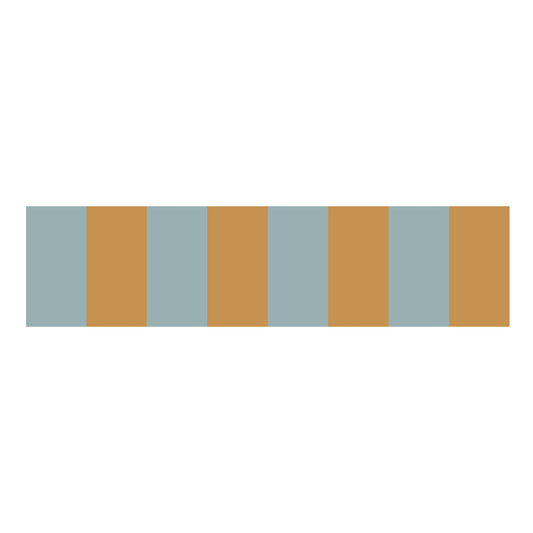 Breite Bordüre in Blau- und Gelbtönen