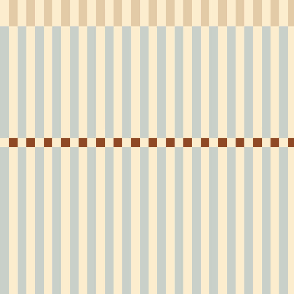 Streifentapete in Beige und Blau im nostalgischen Vintage-Look