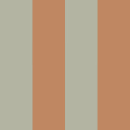 Streifentapete in Grün- und Brauntönen