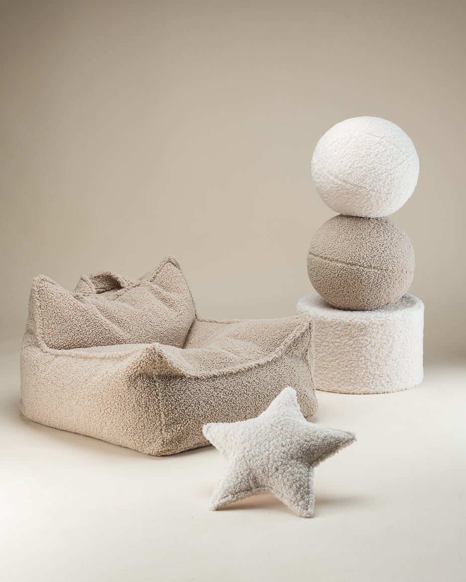 Cream White Pouffe