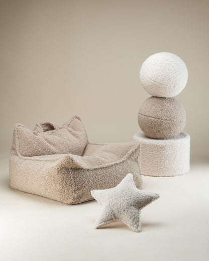 Cream White Pouffe