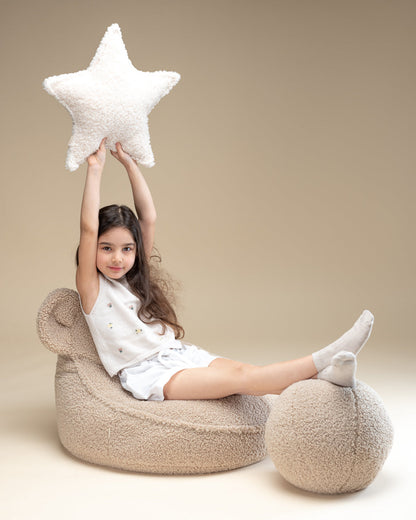 Cream White Star Cushion