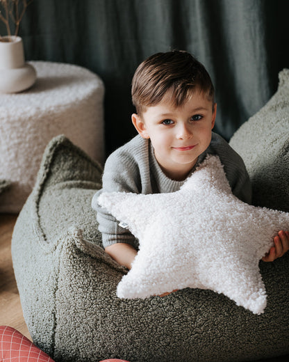 Cream White Star Cushion