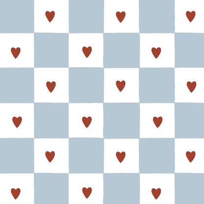 Französische Herzen mit Karomuster