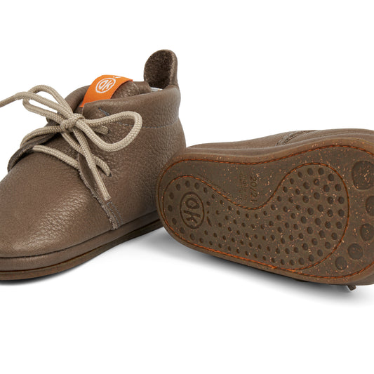 Lauflernschuhe - AMIGO Schnürer mit Sohle beige