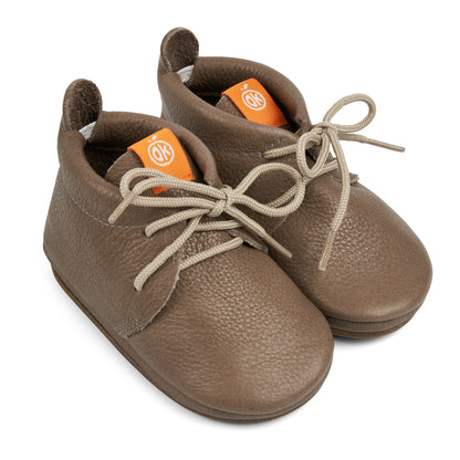 Lauflernschuhe - AMIGO Schnürer mit Sohle beige