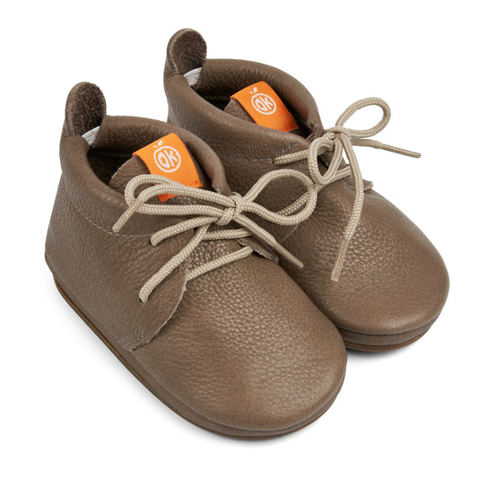 Lauflernschuhe - AMIGO Schnürer mit Sohle beige