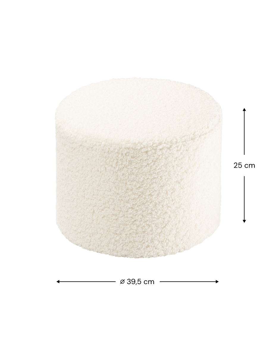 Cream White Pouffe
