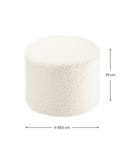 Cream White Pouffe